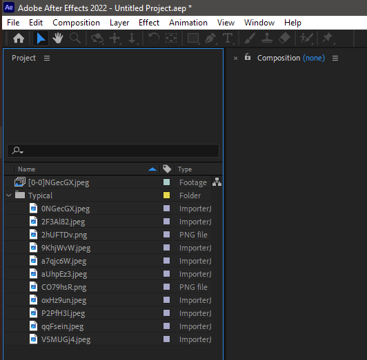 A proper folder of images underneath the failed sequence.
